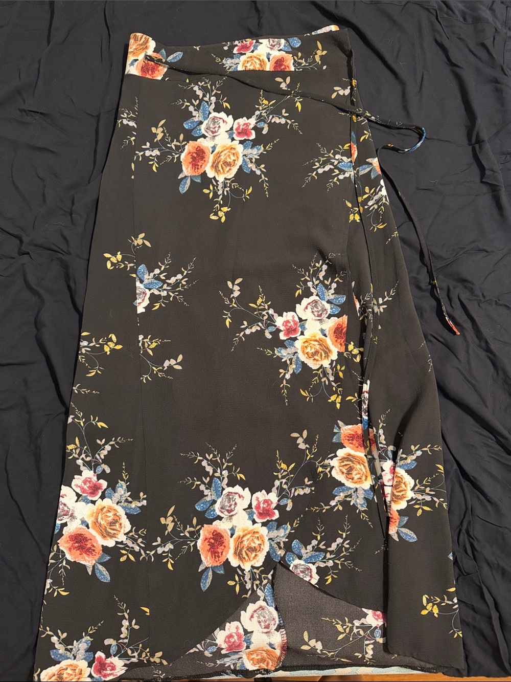 Yonala Womens Boho Floral Tie Up Waist Summer Beach Wrap Cover Up Maxi Skirt